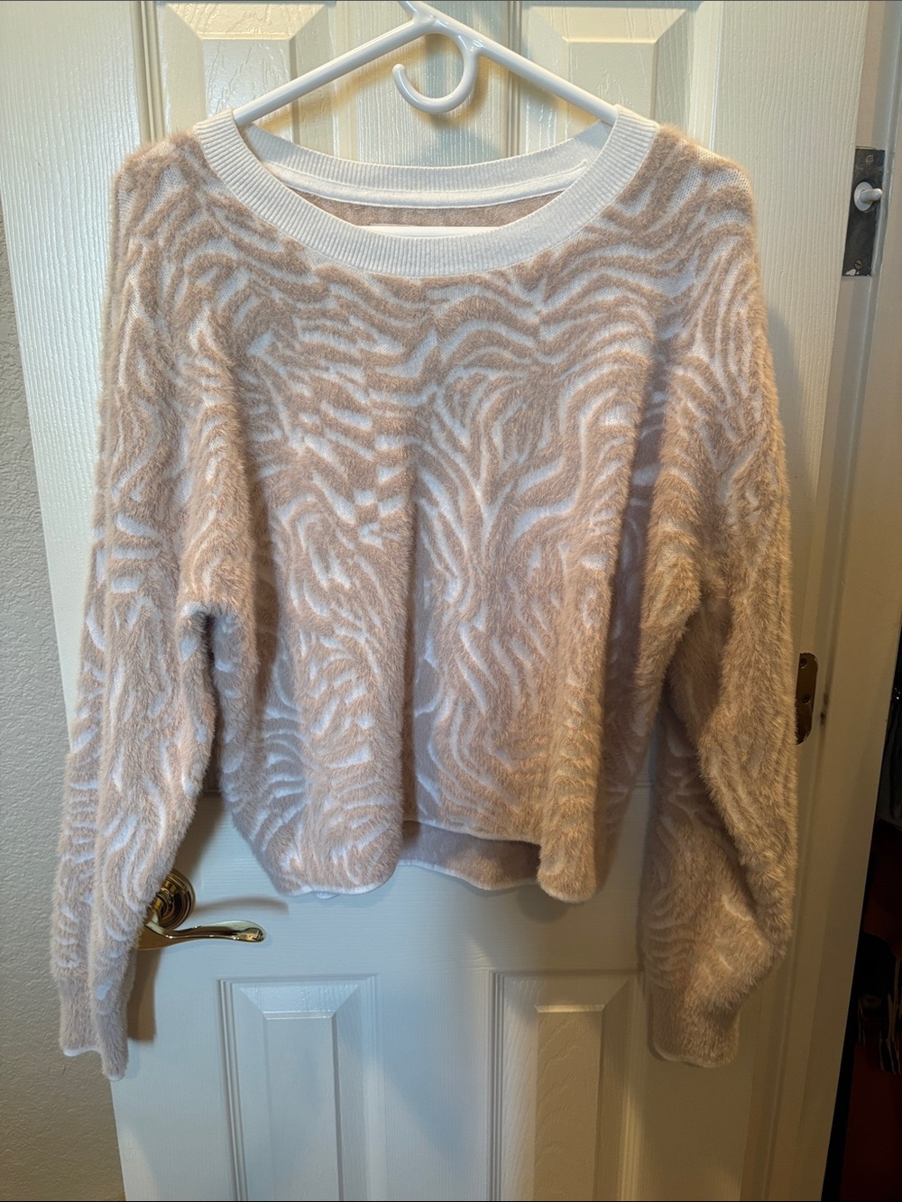 Anthropologie Pilcro Animal Eyelash Fuzzy Zebra Stripe Sweater - Size M